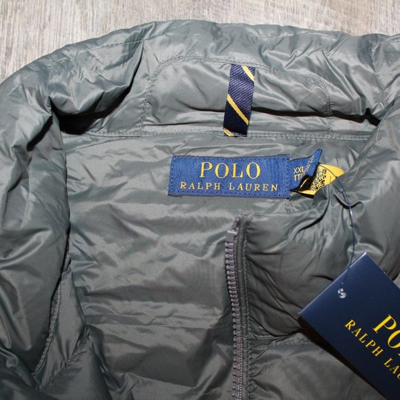 NWT POLO RALPH LAUREN MEN'S DOWN PACKABLE GRAY VEST L XXL - Picture 6 of 7